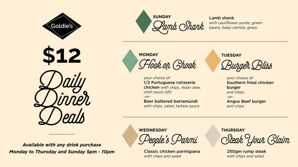 $12 Daily Dinner Deals